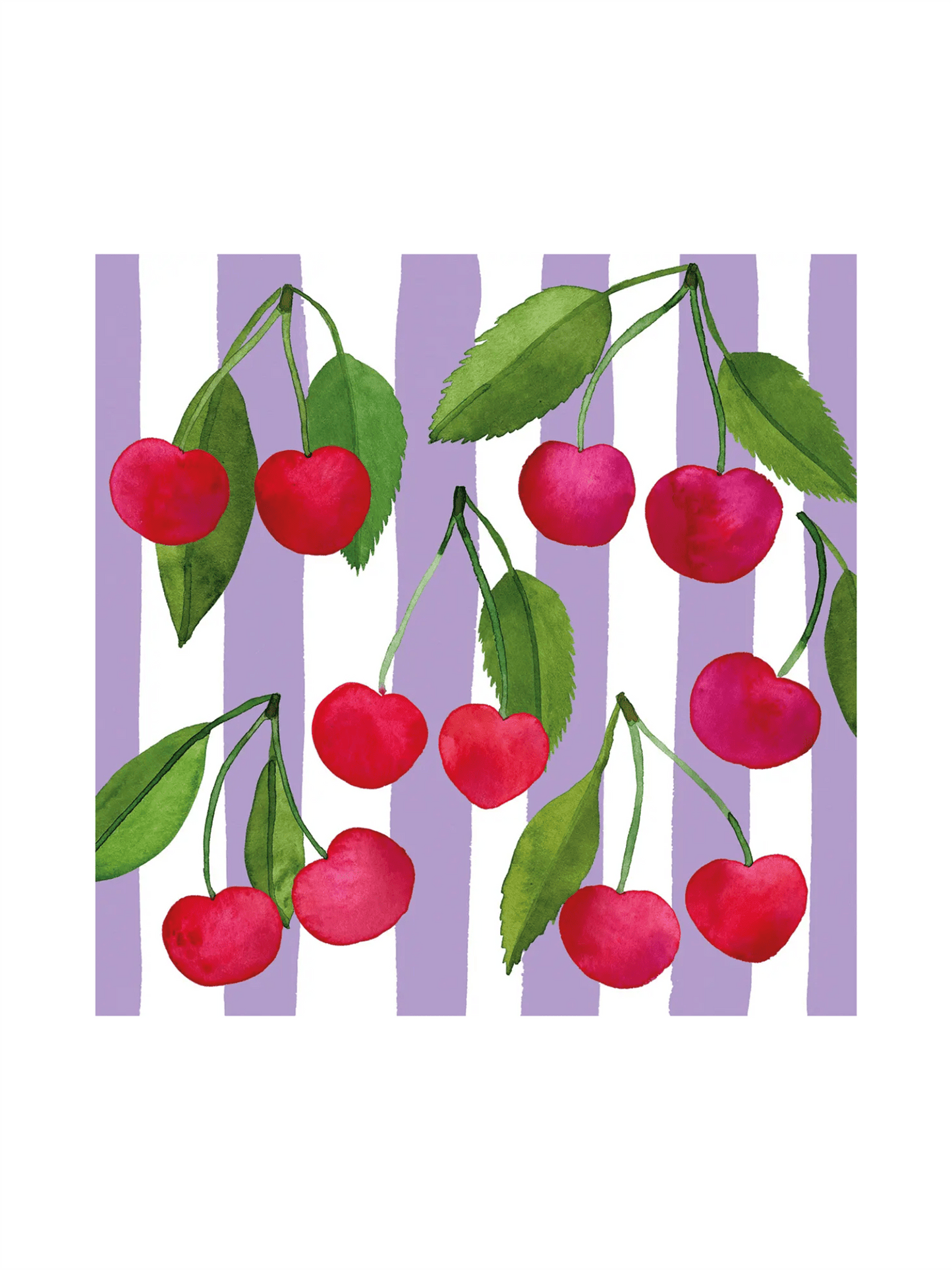 Servietter - Cherry & Stripes 33x33cm - at home
