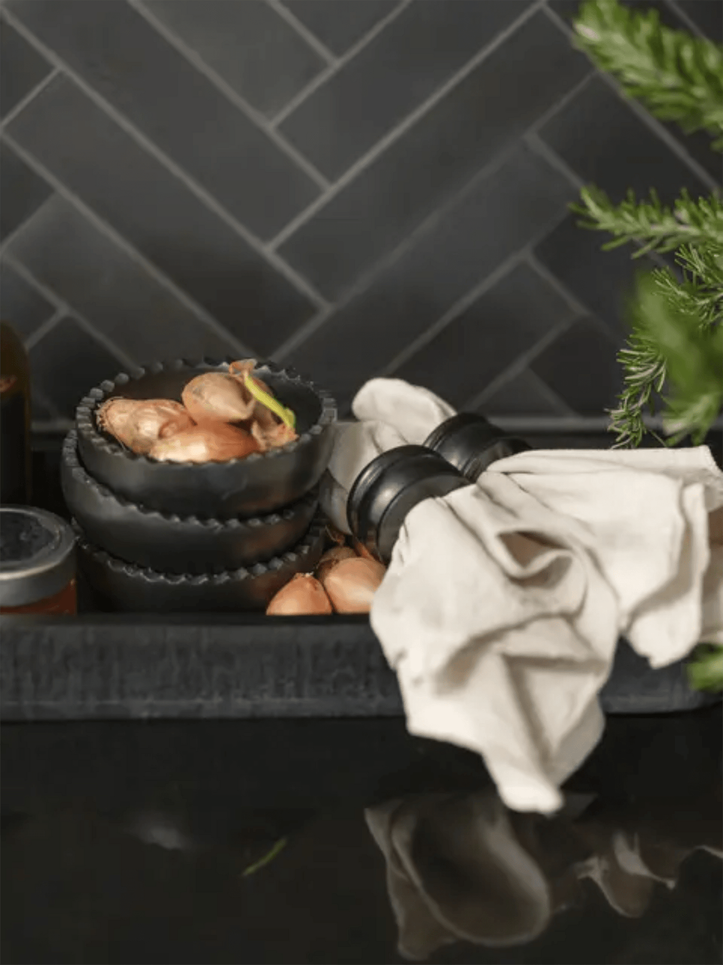 Serviettringer Kuruman Svart 4pk - at home
