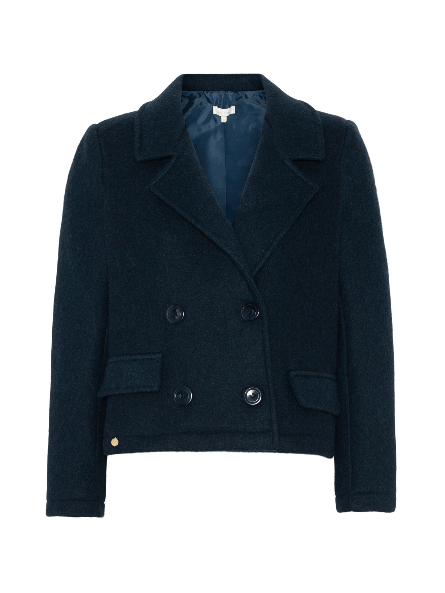 Short Wool Coat - Navy - at home