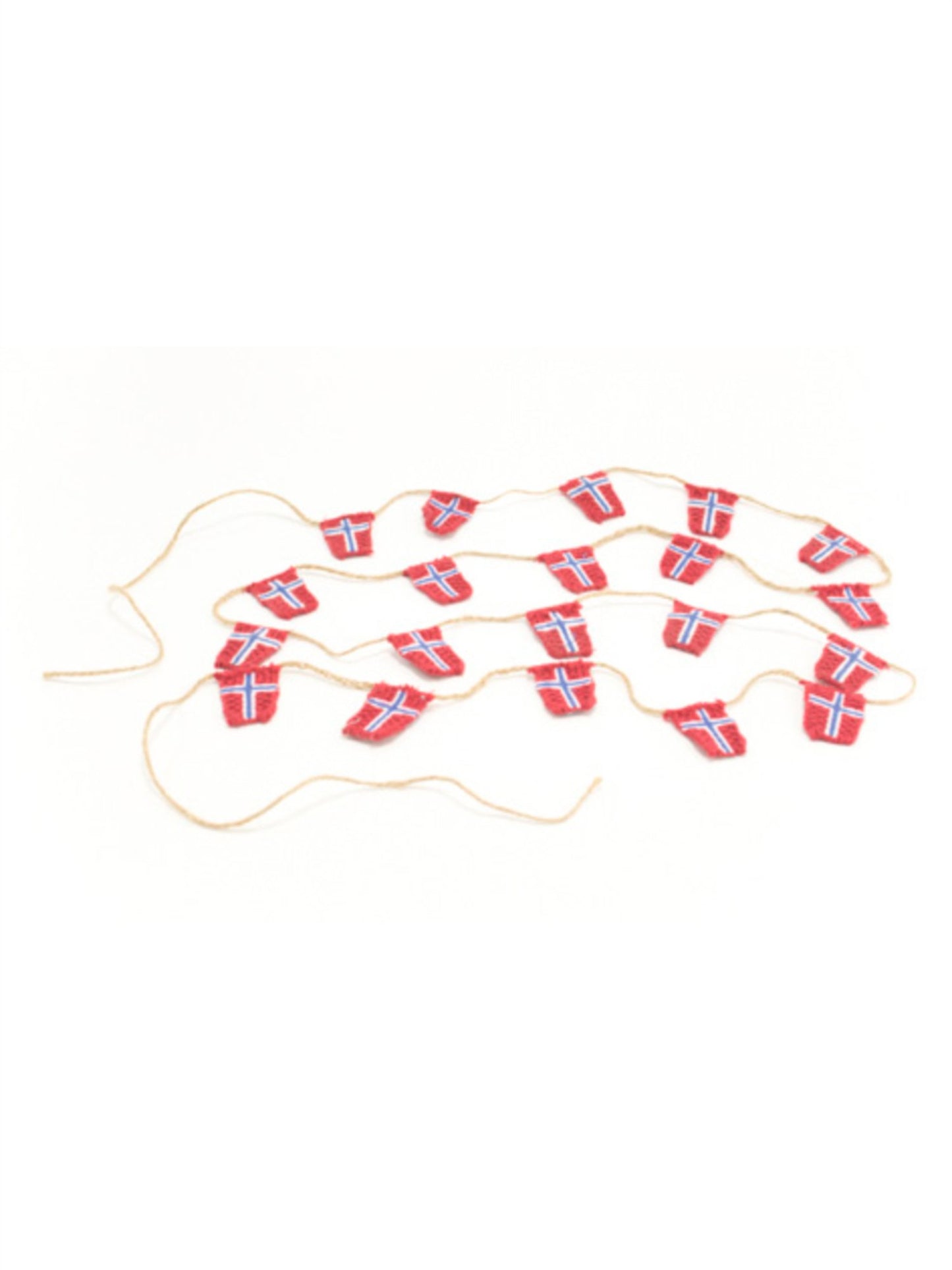 Strikket Flaggrekke 20stk - Norwegian Flags - at home