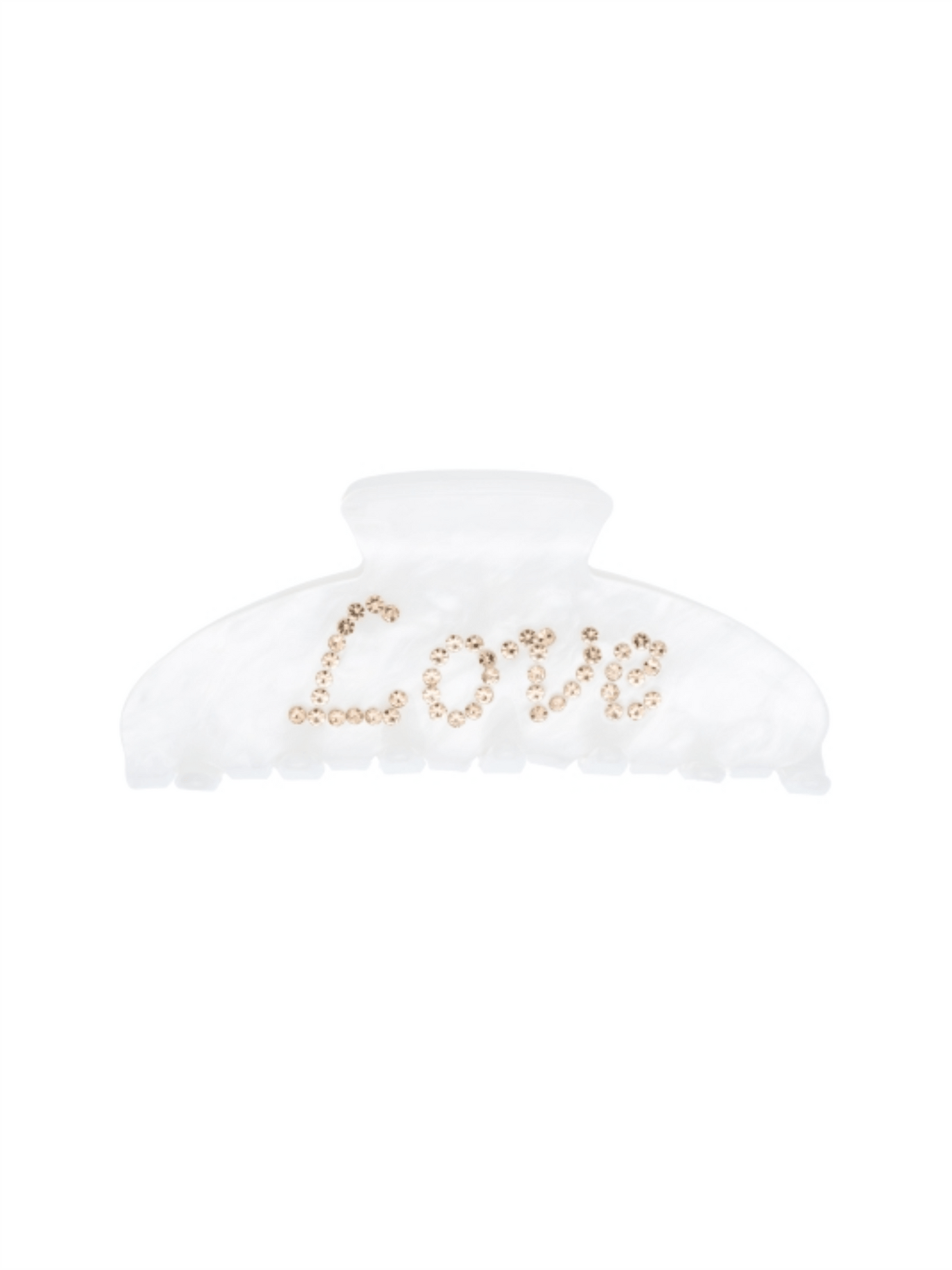 Text Hair Claw «Love» - White - at home