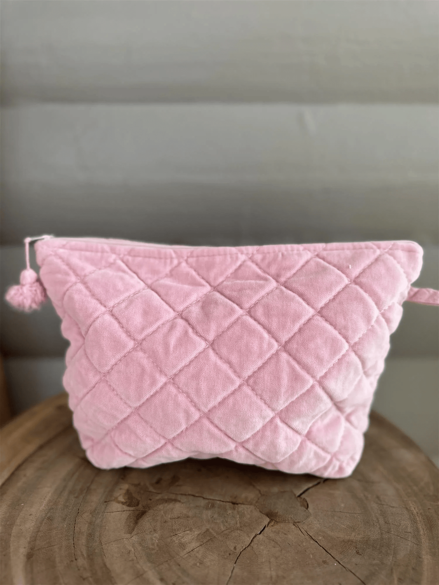 Toalettmappe Velur - Bubblegum Pink - at home
