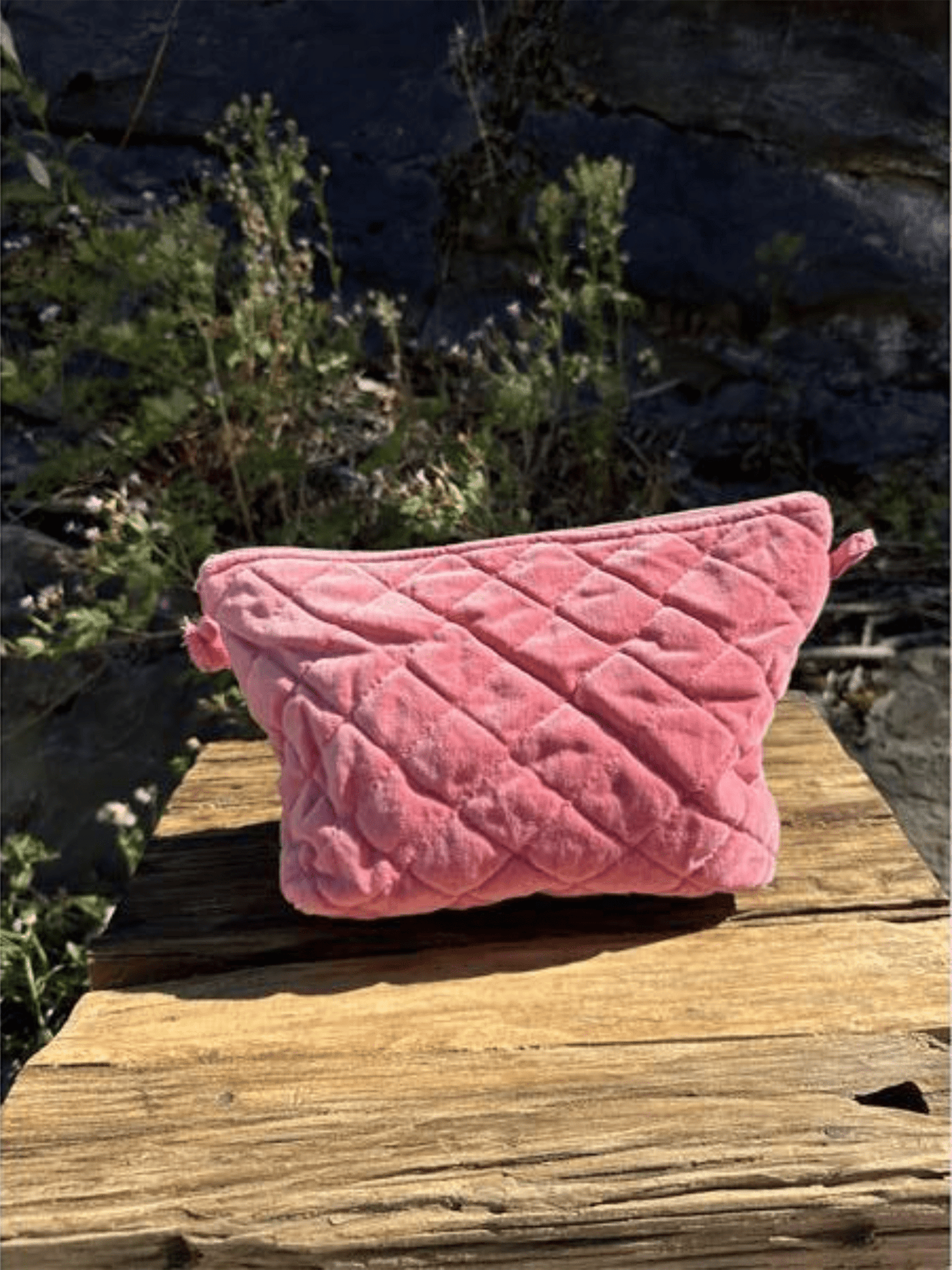 Toalettmappe Velur - Coral - at home