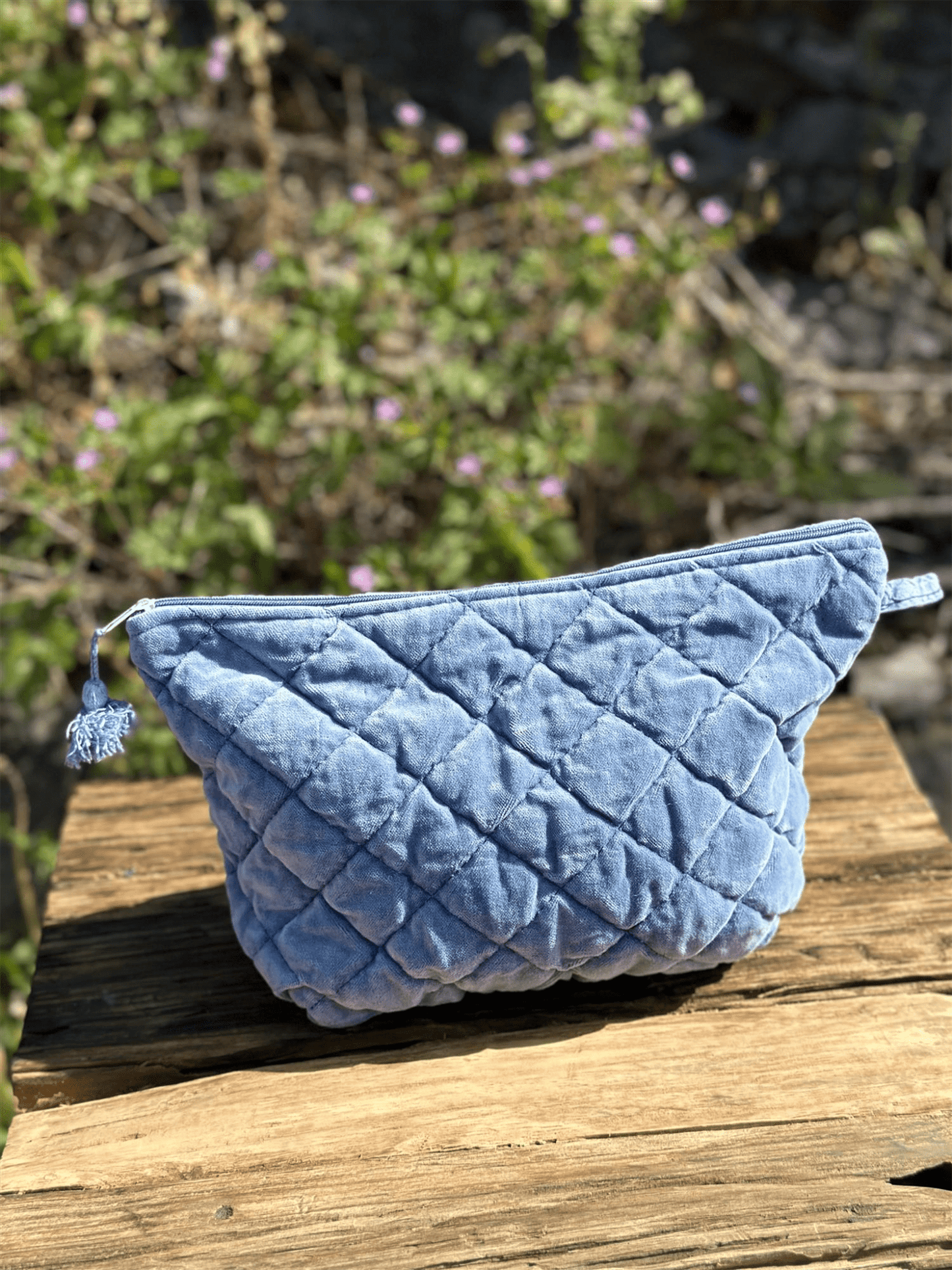 Toalettmappe Velur - Moonlight Blue - at home