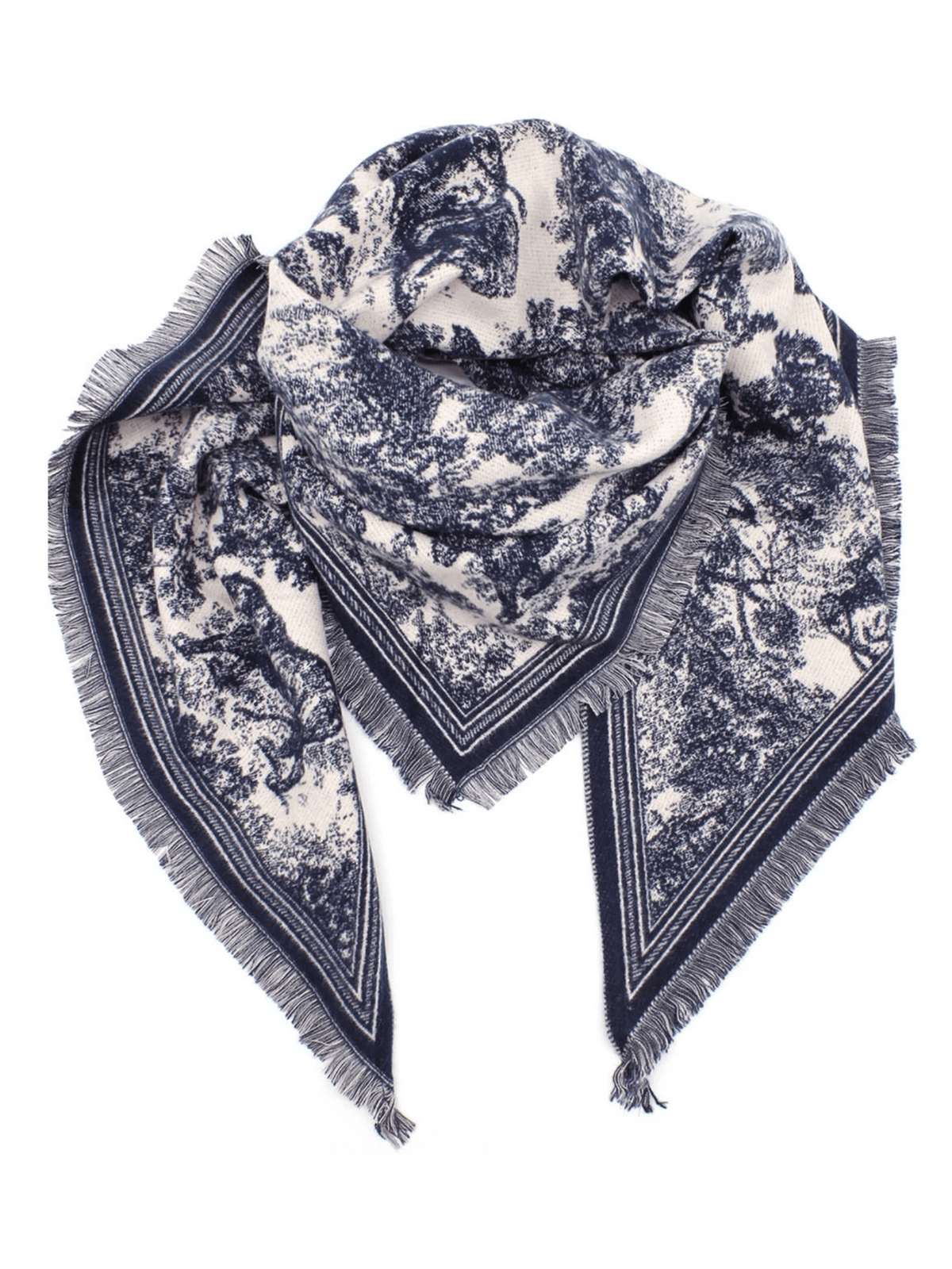 Trekantskjerf Toile de Jouy - Navy - at home