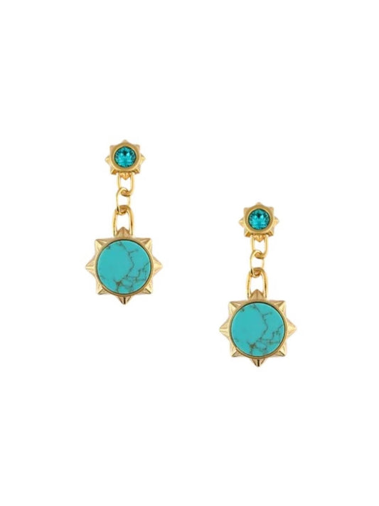 Turquoise Double Earrings - at home