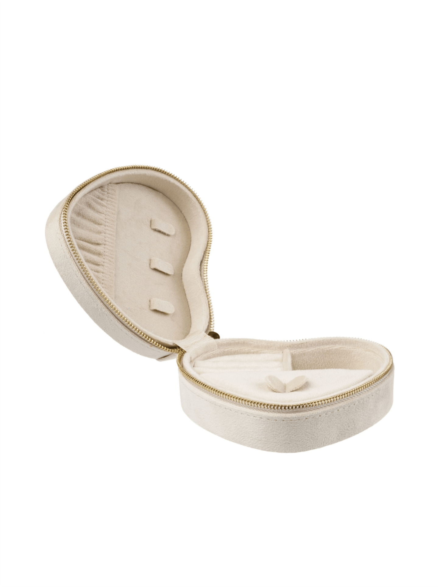 Velvet Heart Jewellery Box - Sand - at home