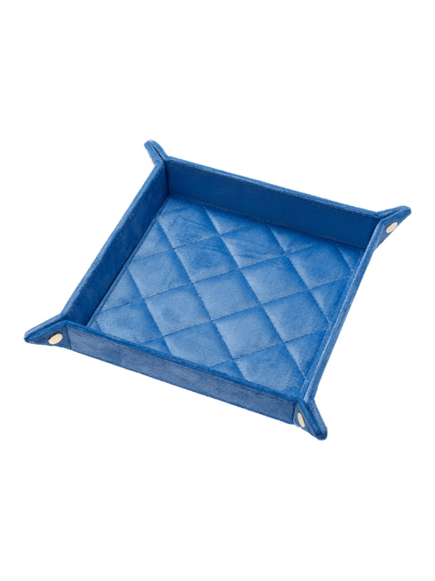 Velvet Quilted Jewellery Tray Medium - Ibiza Blue - at home