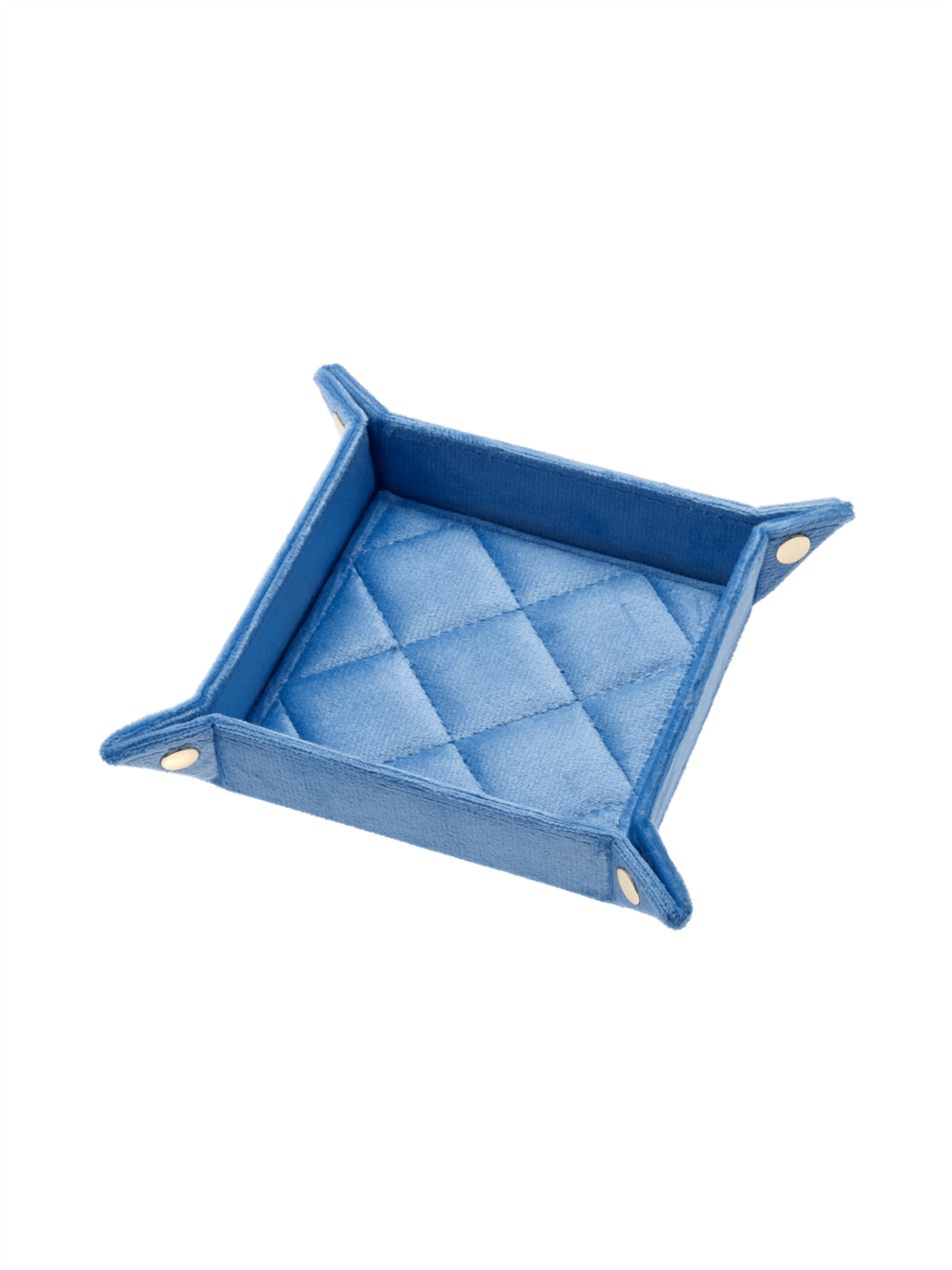 Velvet Quilted Jewellery Tray Small - Ibiza Blue - at home