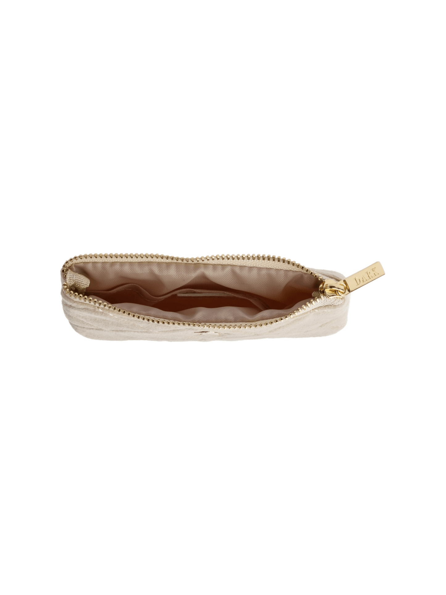 Velvet Quilted Mini Pouch - Sand - at home