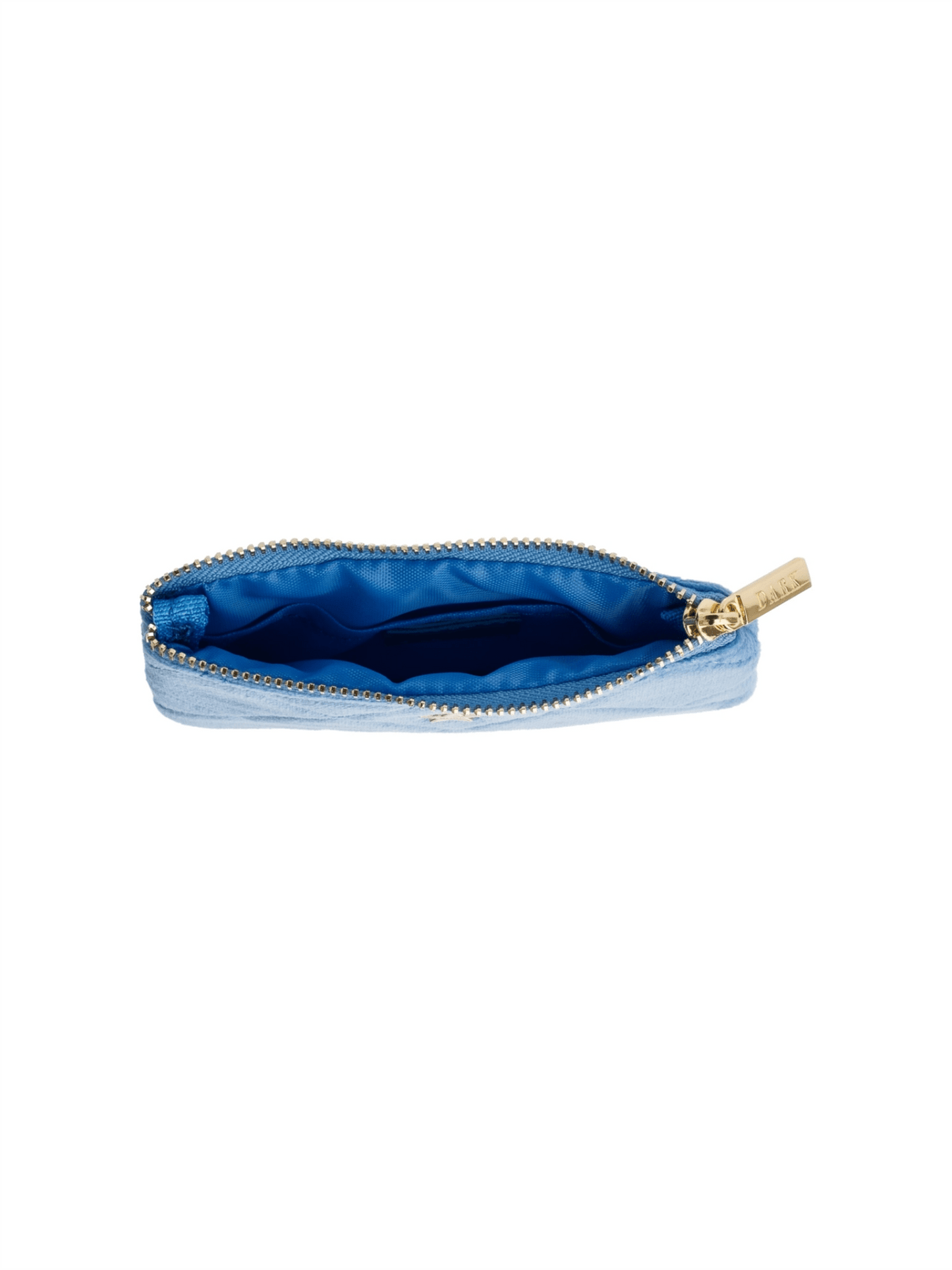Velvet Quilted Small Pouch - Ibiza Blue - at home