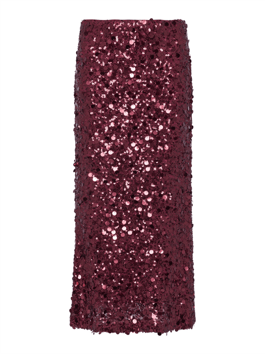 Whitney Skirt - Burgundy - at home