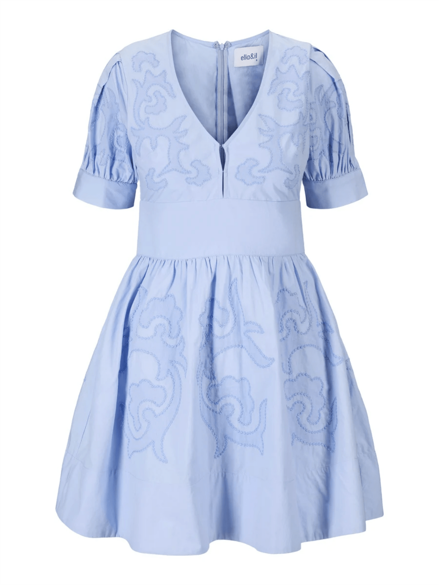 Zenda Embroidery Dress - Lavender Lustre - at home