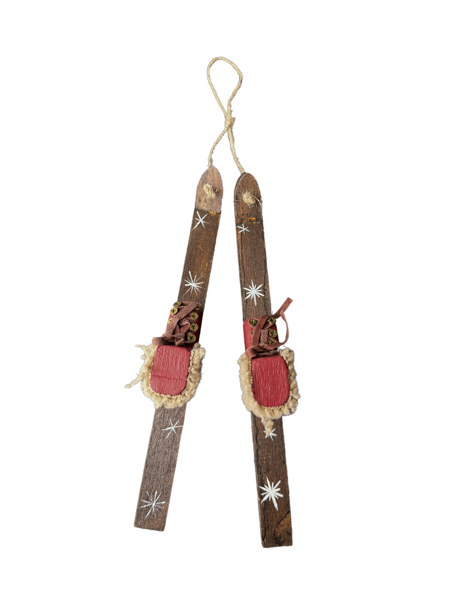 Wooden Hanging Ski Pair