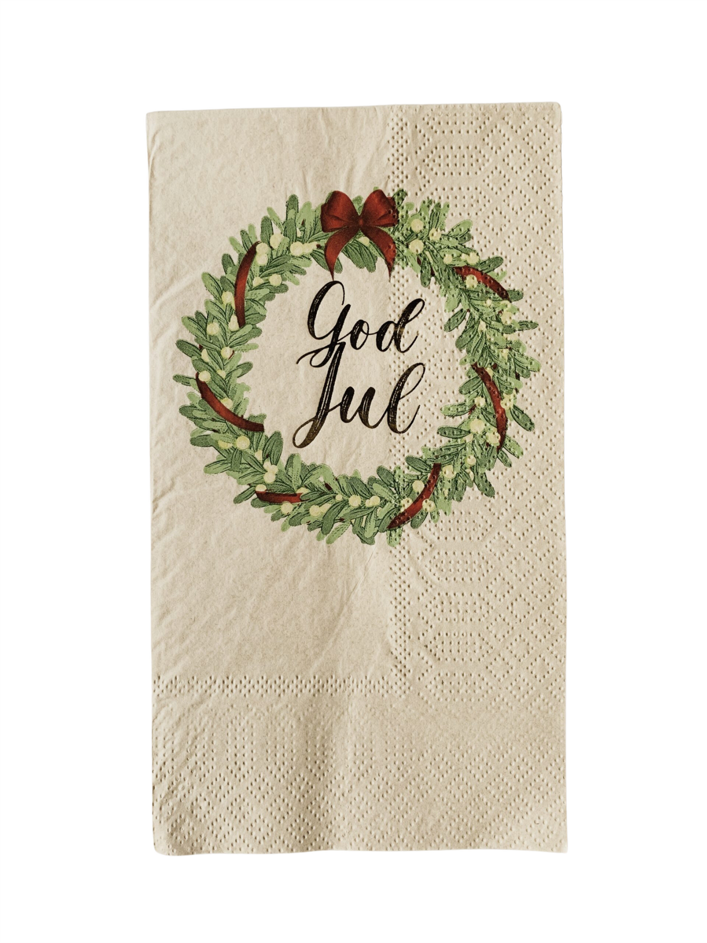 Servietter - "God Jul" Krans 33x40cm