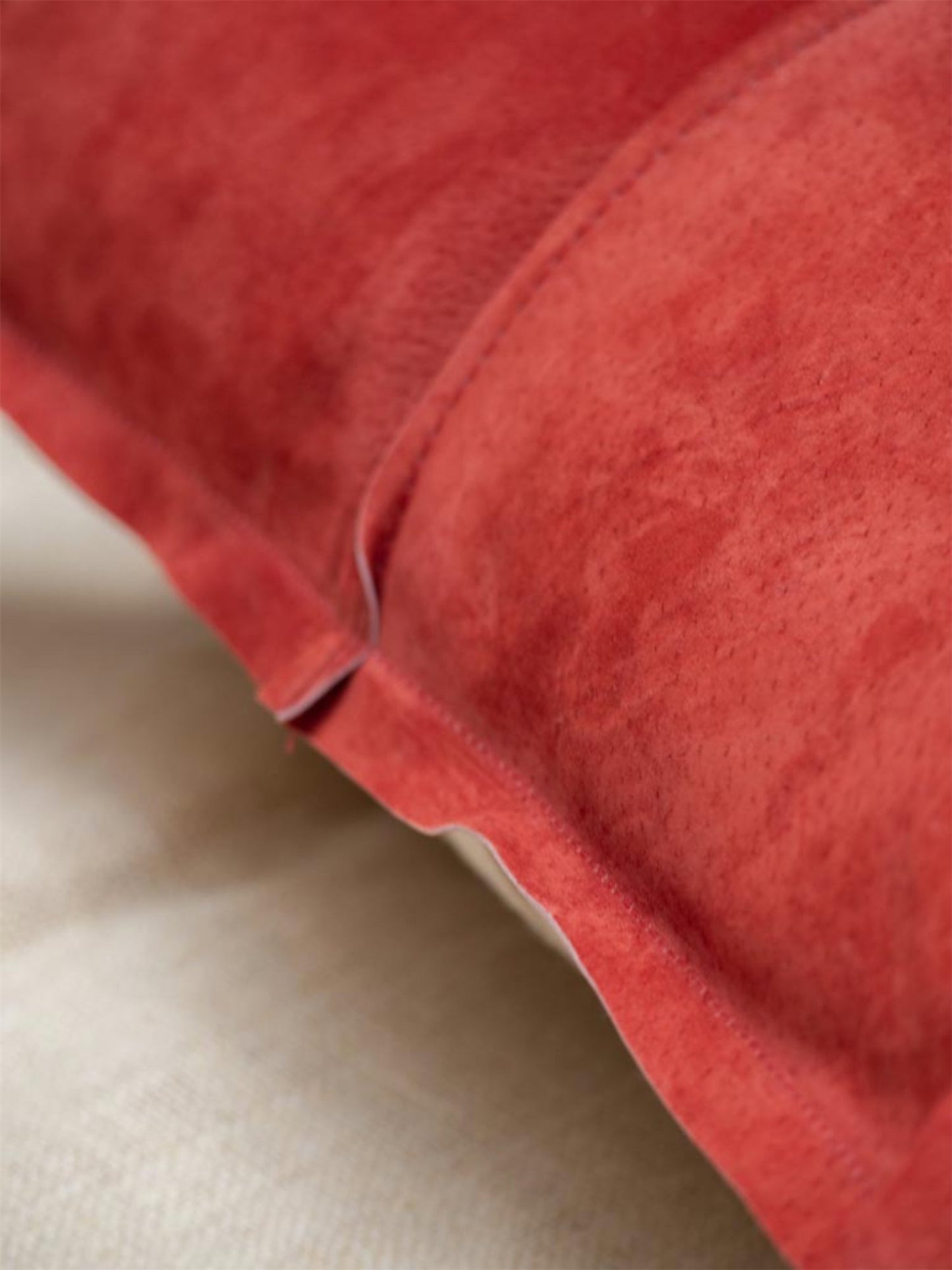 Burgundy Leather Cushion 45x45cm - at home