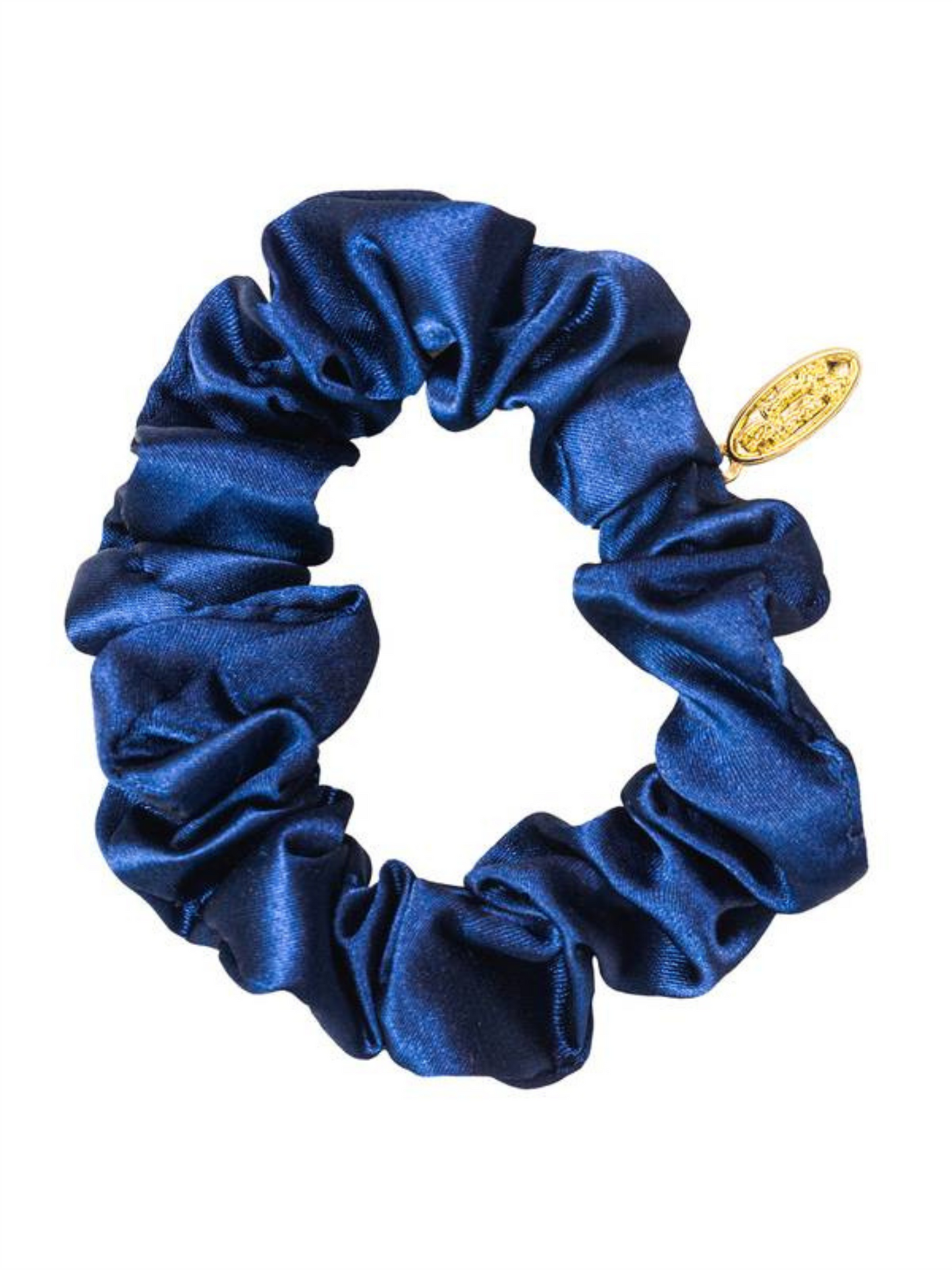 Hårstrikk Sateng Scrunch Medium - Navy