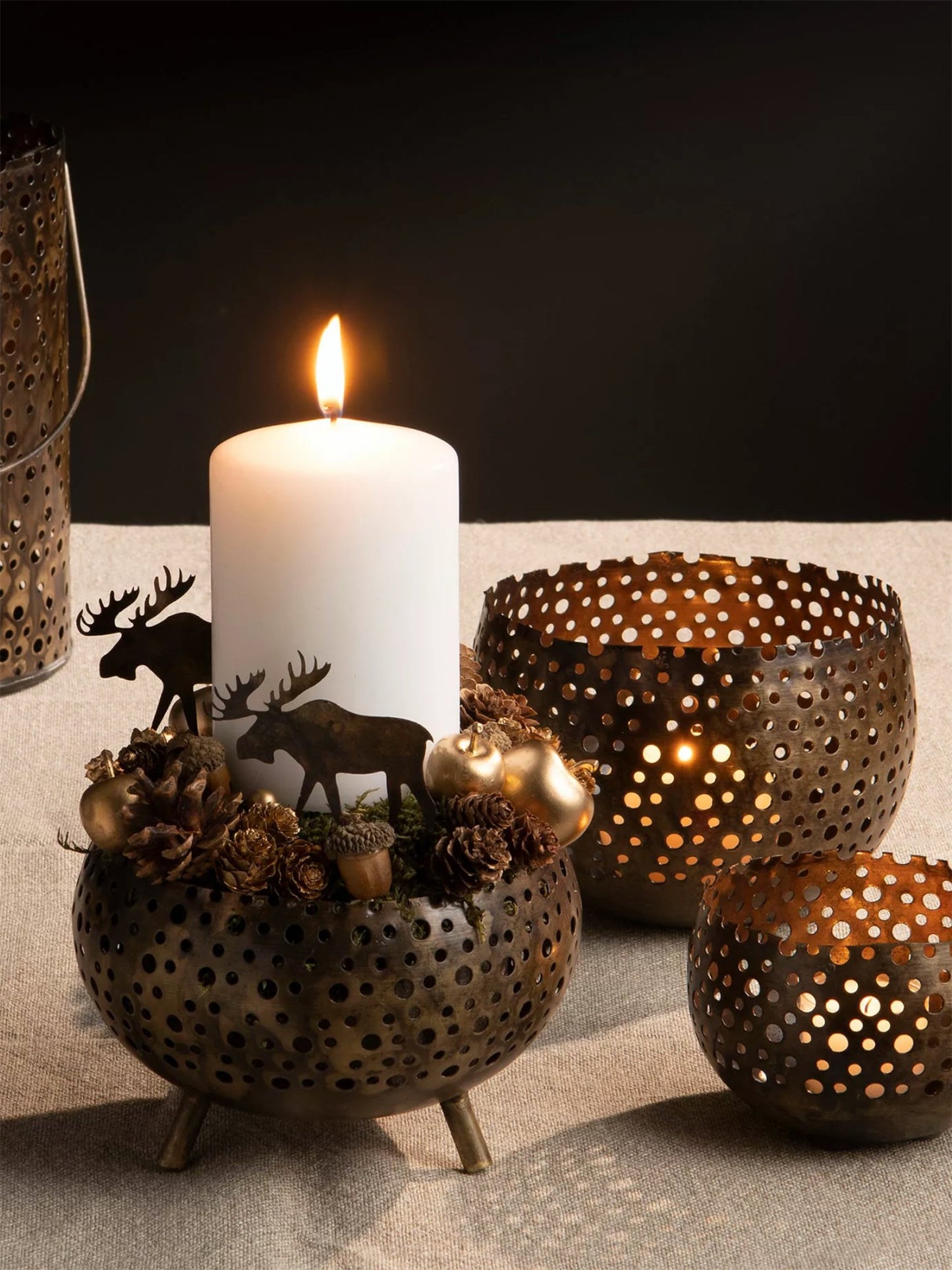 Lyslykt Twinkle Medium - Antikk Brun - at home