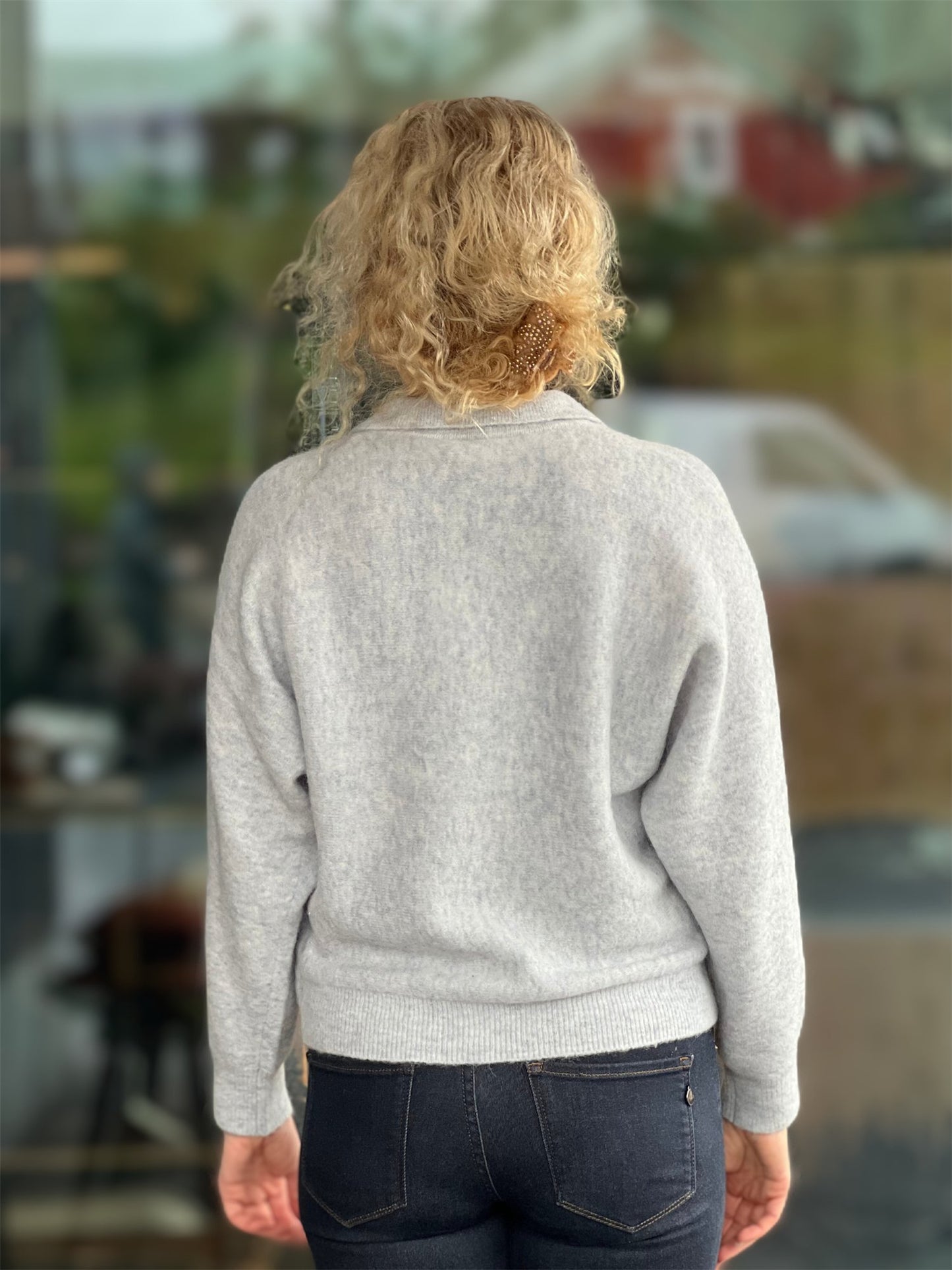 Mathilda Pullover - Light Blue - at home