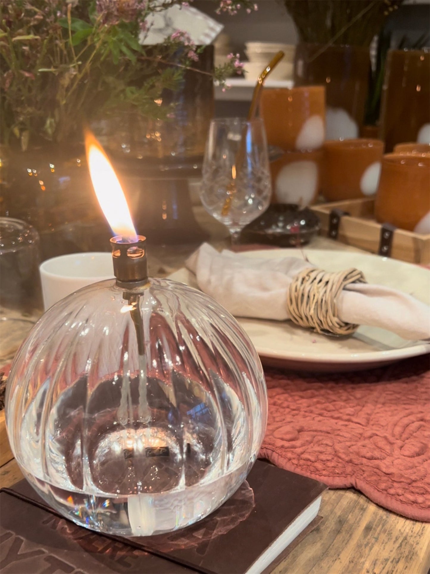 Oljelampe - Round Elegant Brass L - at home