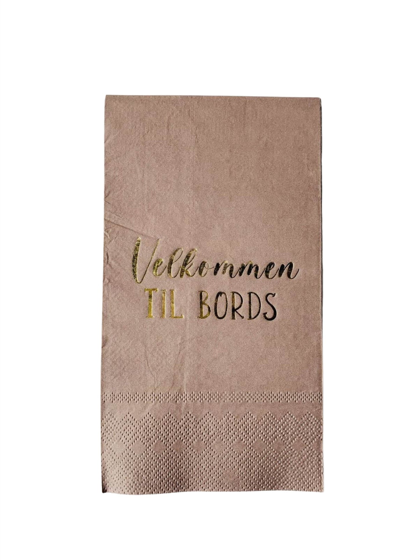 Servietter - "Velkommen til bords" 33x40cm Dusty Grape - at home