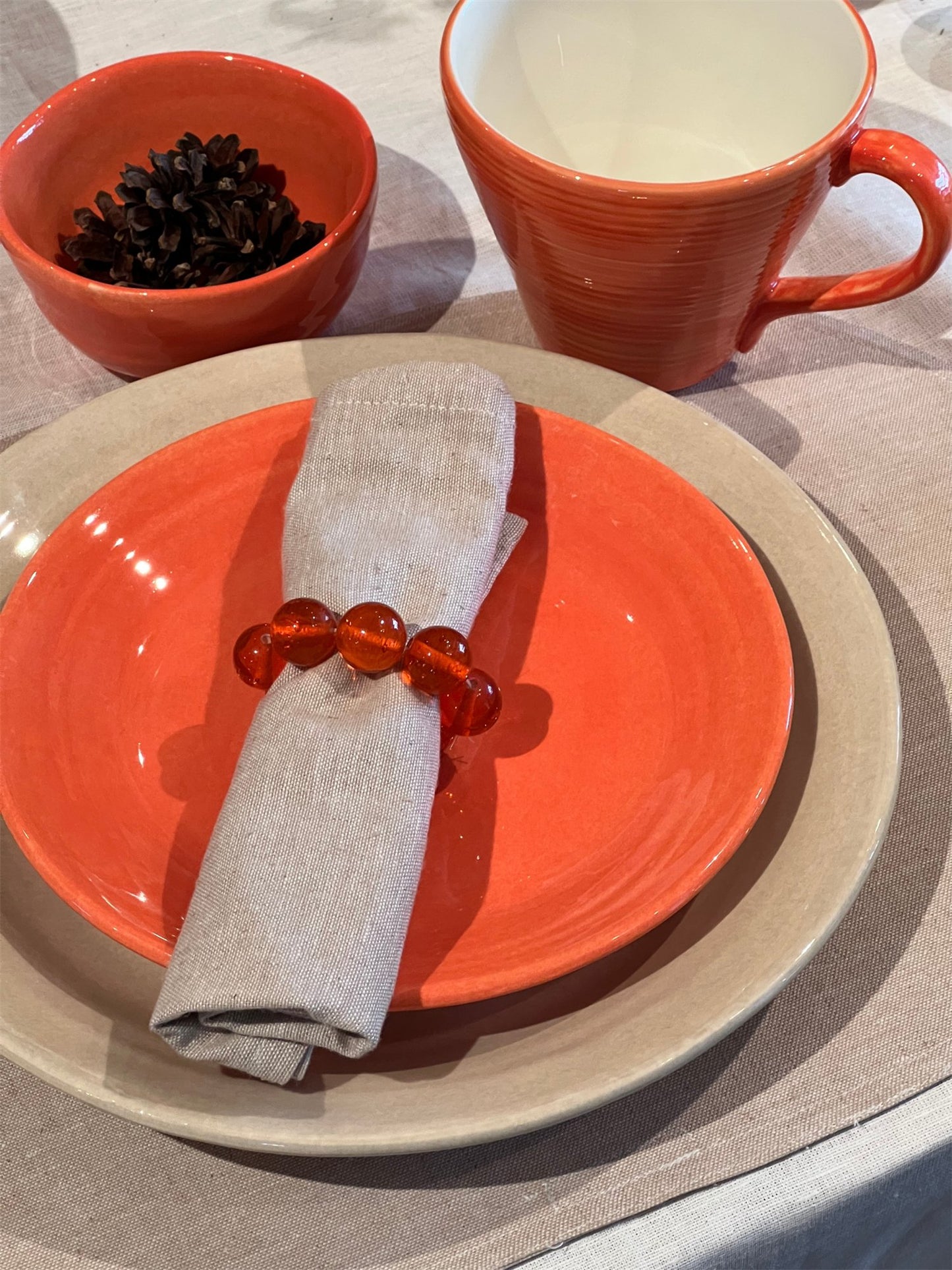Serviettring i glass - Oransje - at home