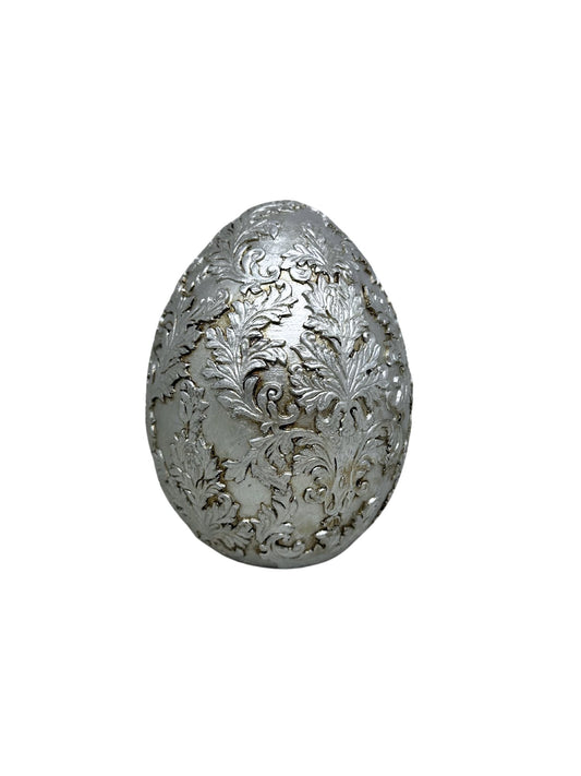 Sølv Egg Med Utskjæring 15cm - at home