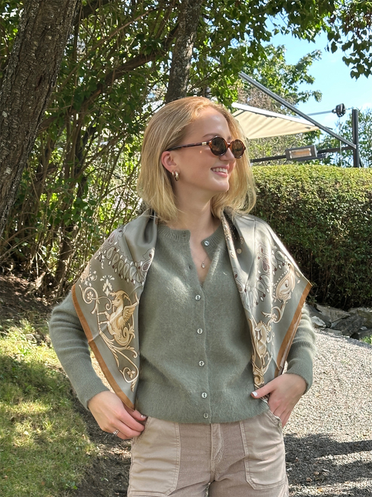 Lola Silk Scarf - Oliven