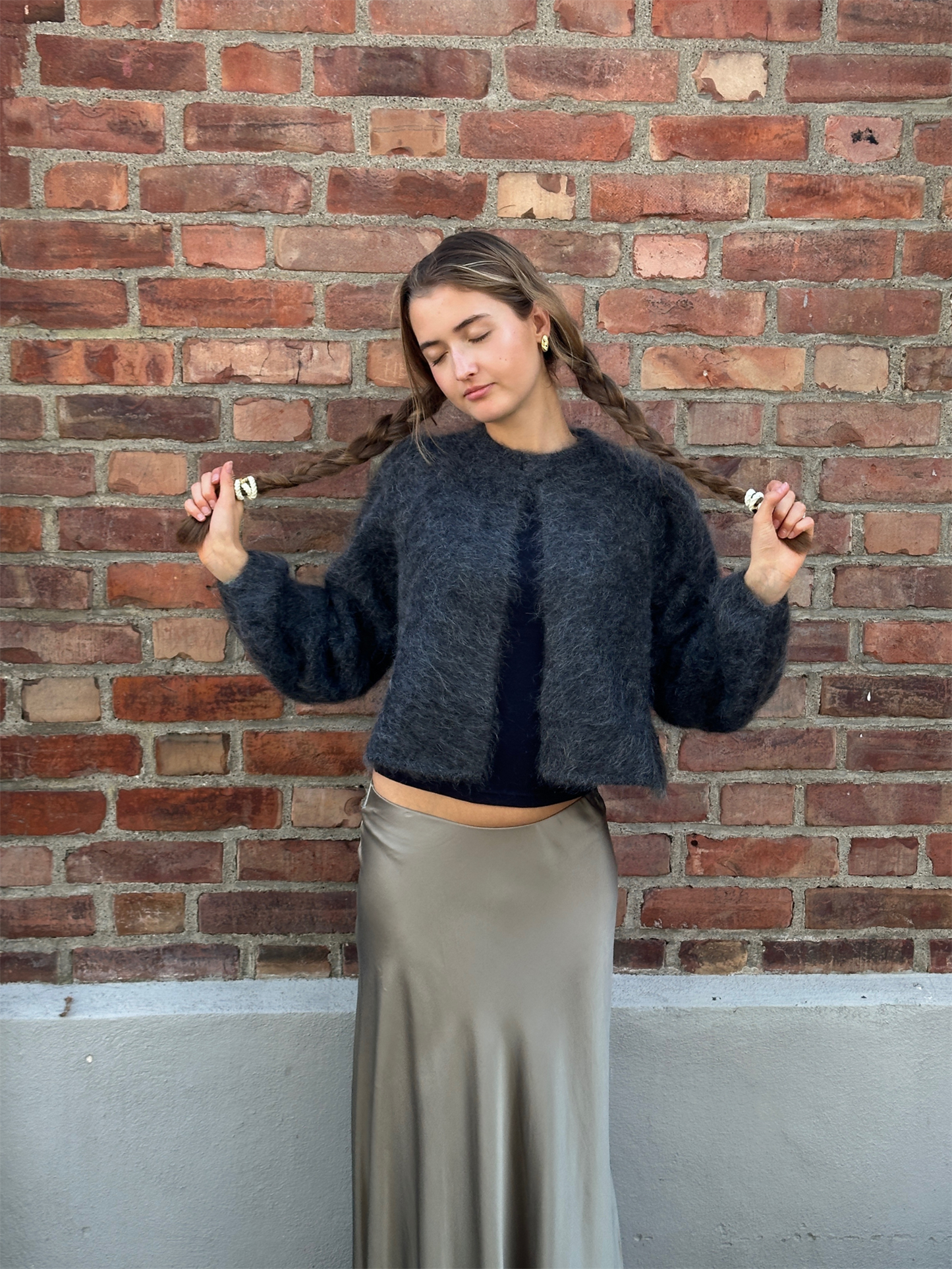 Amelia Chunky Cardigan - Charcoal