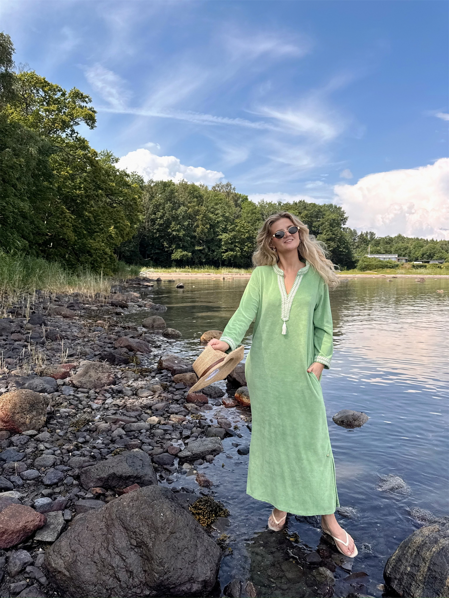 Kaftan Long Dress - Aspen Green