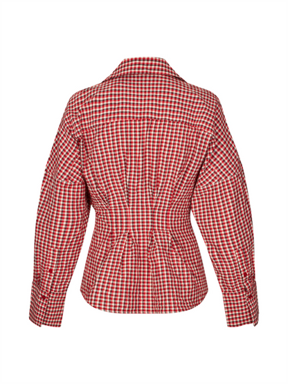 Isidor-M Blouse - Red Aura Check