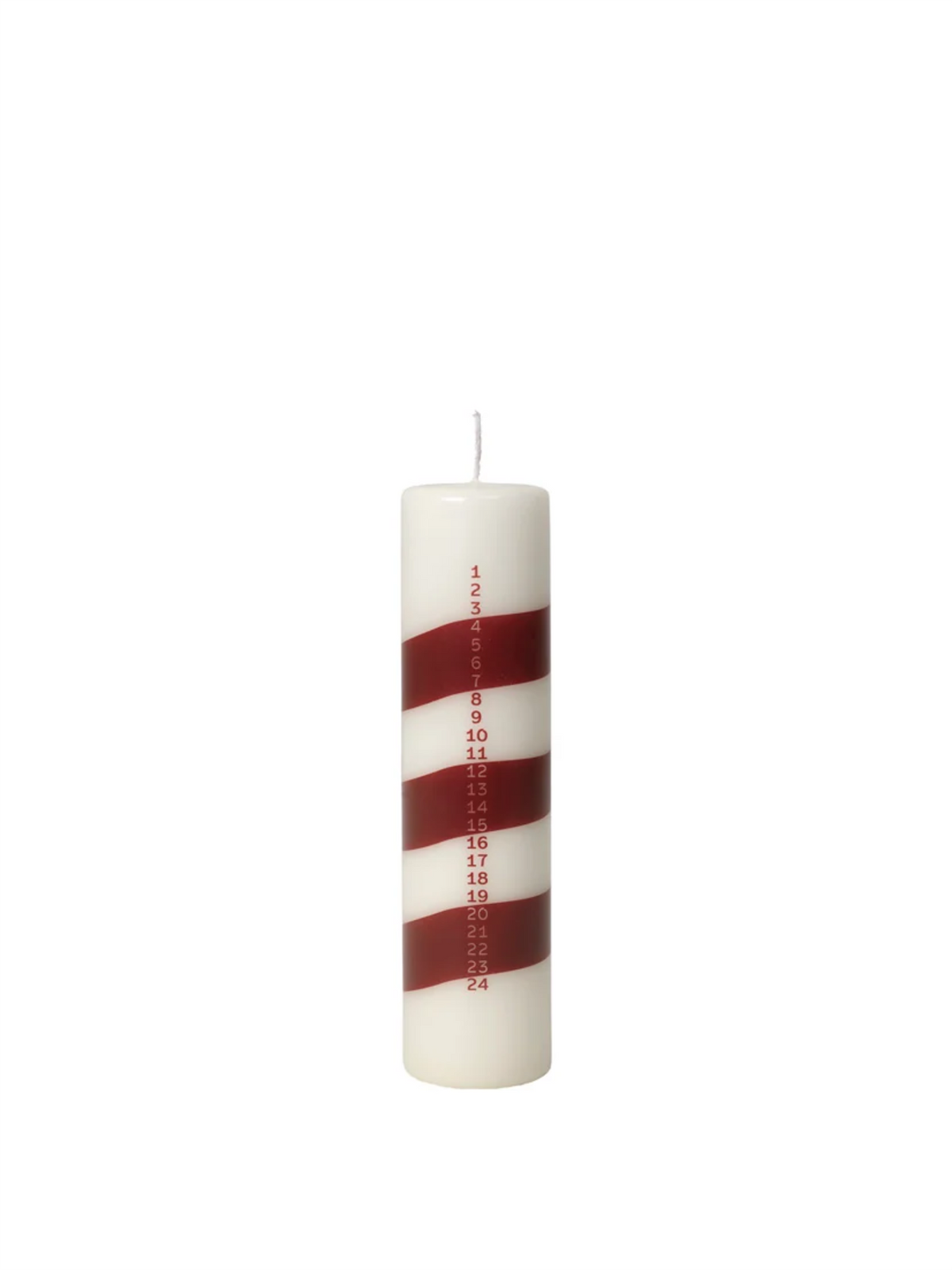 Linea Calendar Candle -Offwhite/Burgundy