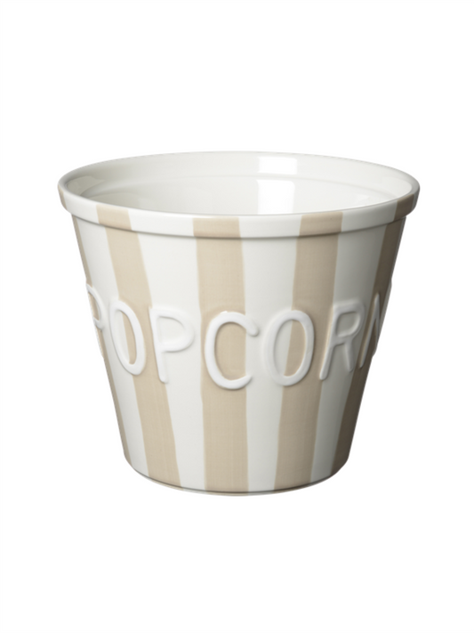 Popcornskål - Havre Stripes Med Hvit Tekst