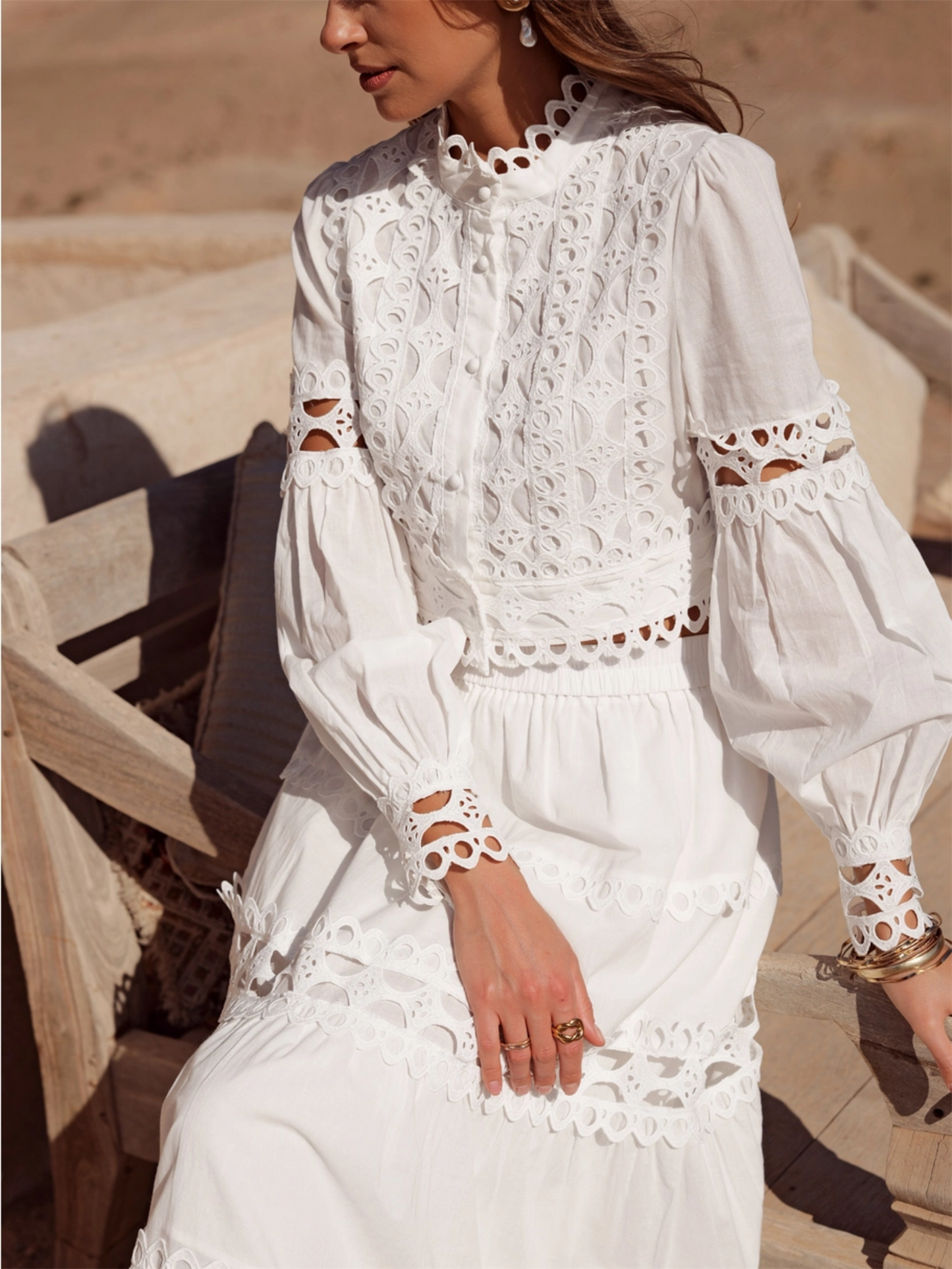 Ellie Cropped Shirt - White