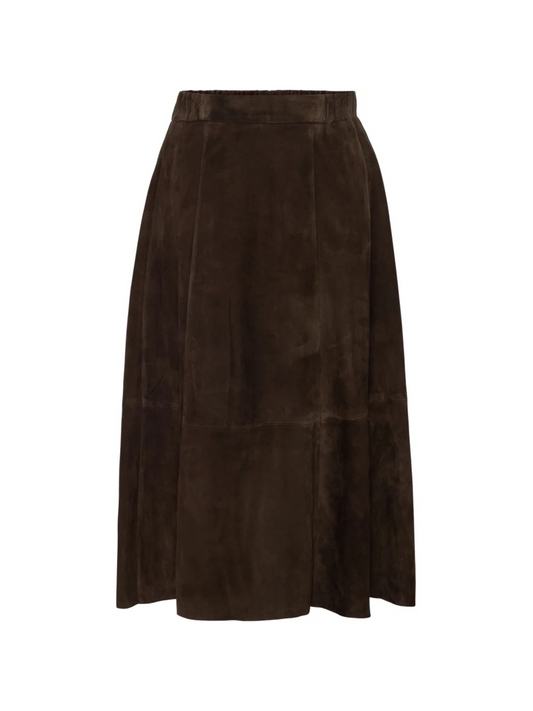 Nina Suede Skirt Long - Brown