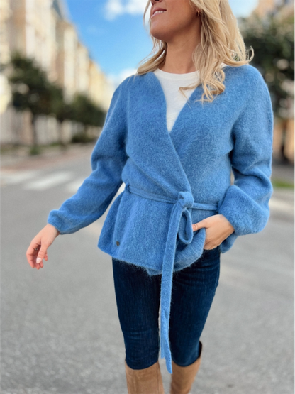 Tinnie Cardigan W/Belt - Dutch Blue