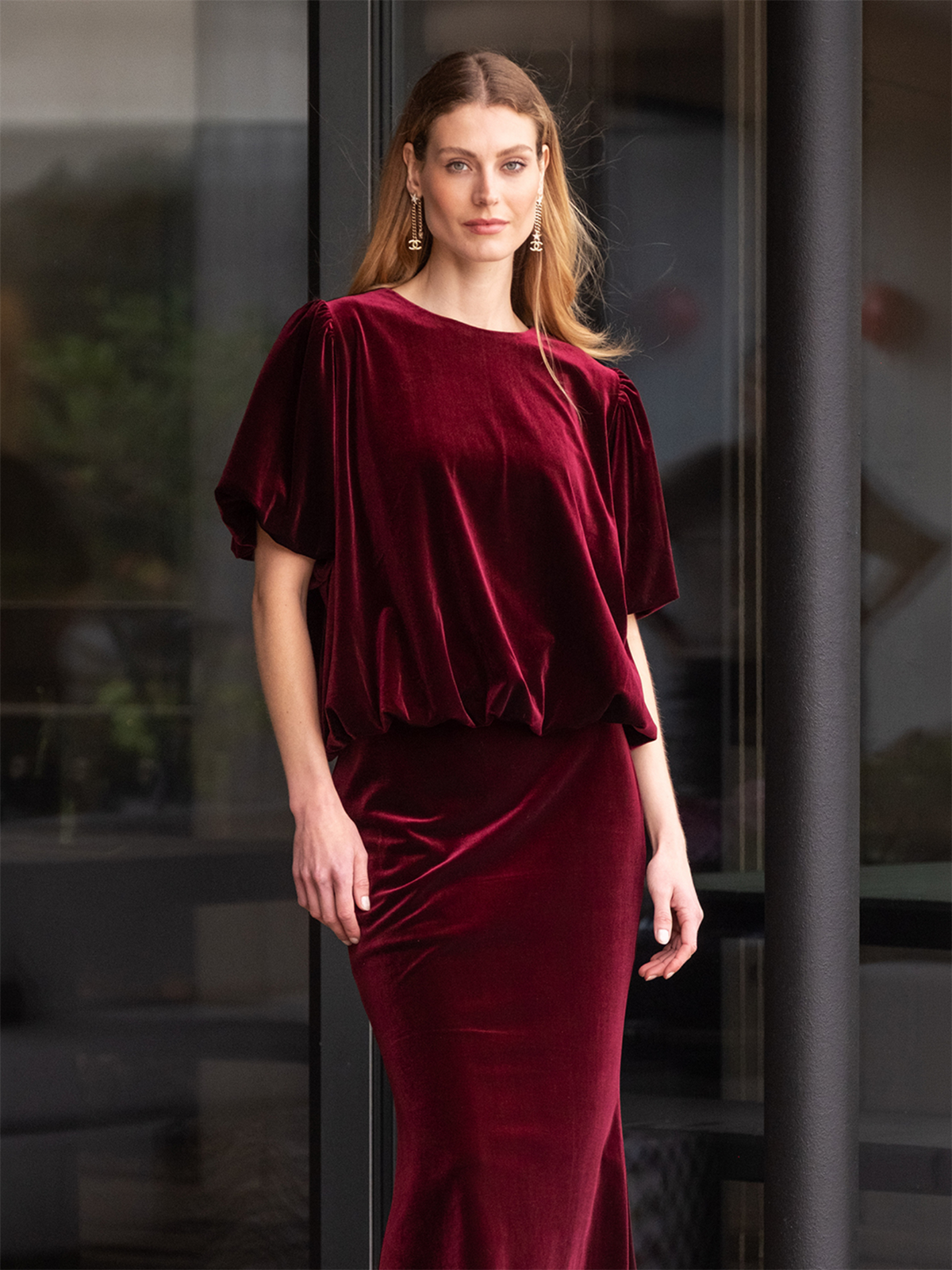 Cute Blouse - Burgundy