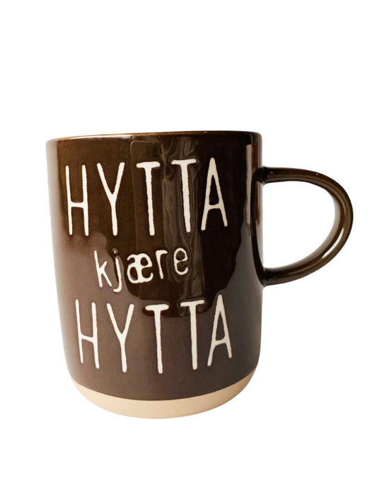 Krus "Hytta Kjære Hytta" - Brun