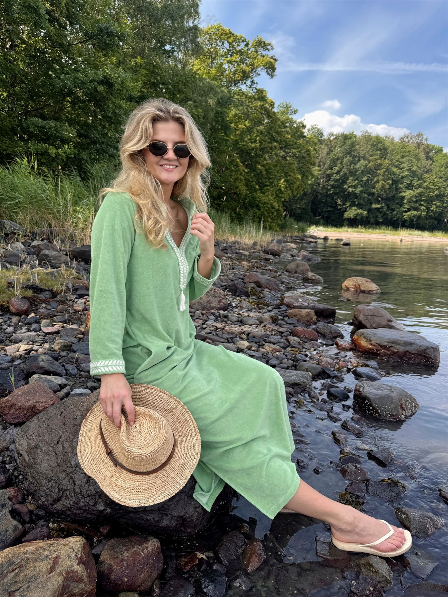 Kaftan Long Dress - Aspen Green