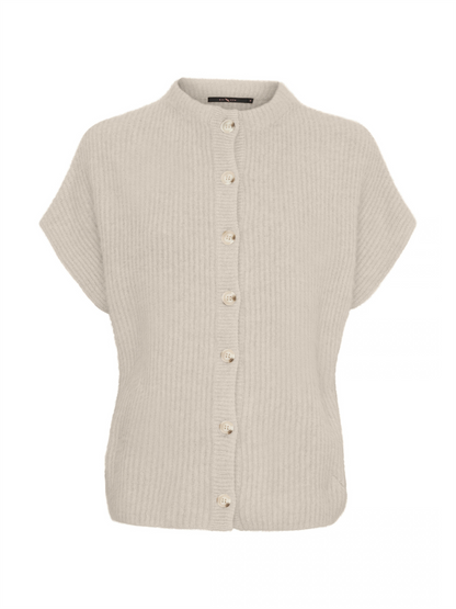 Eleanor Raccoon Cardigan - Light Beige