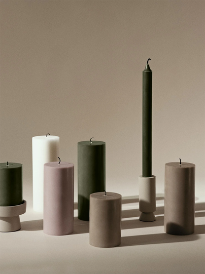 Eco Taper Candle 4pk - Grape Leaf Green