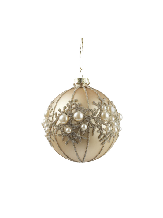 Julekule - Decopearl Light Gold 8cm