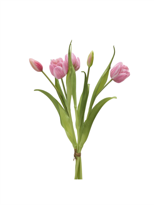 Blomst - Tulipan Bukett 40cm Rosa