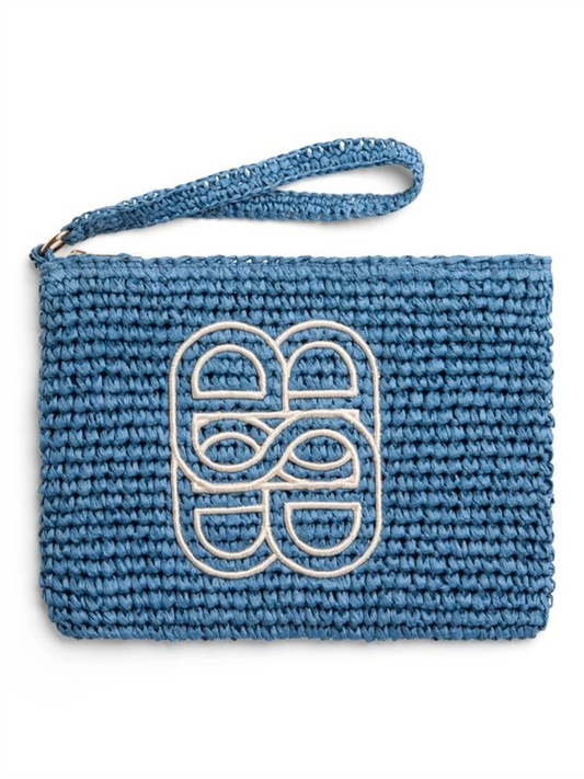 Mim Straw Clutch - Blue