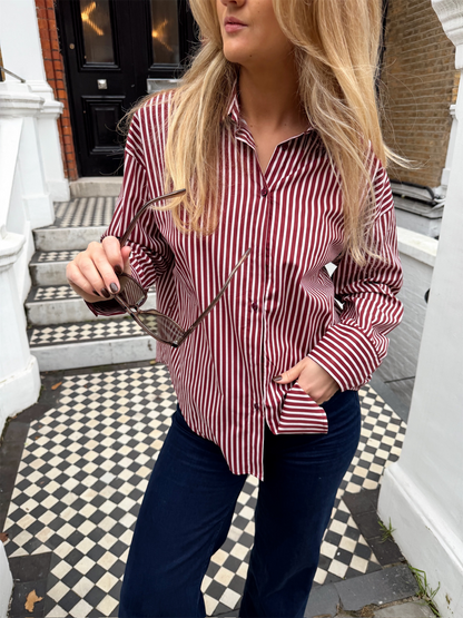 Striped Shirt - Bordeaux/Rose