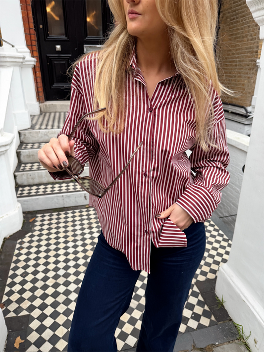 Striped Shirt - Bordeaux/Rose