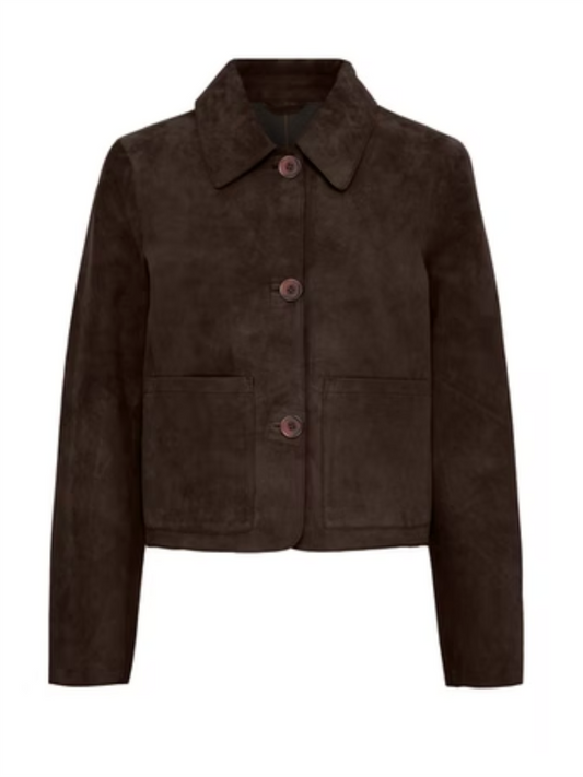Sonja Suede Jacket - Dark Chocolate Brown