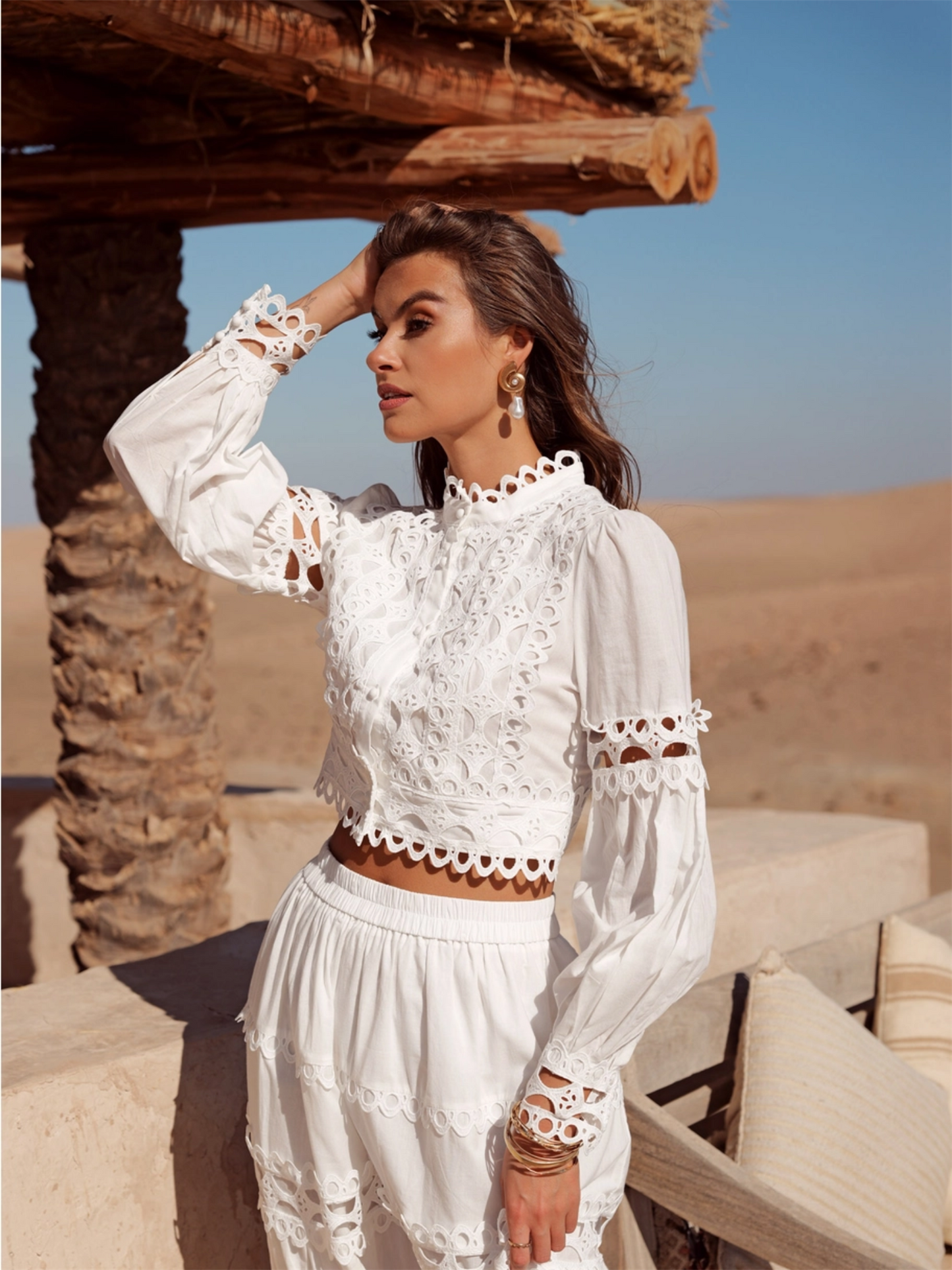 Ellie Cropped Shirt - White