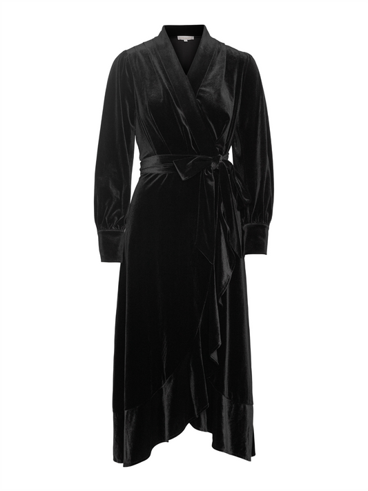 Iza Midi Dress - Black Velvet