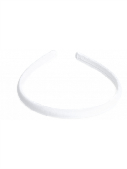 Velvet Headband Thin - White